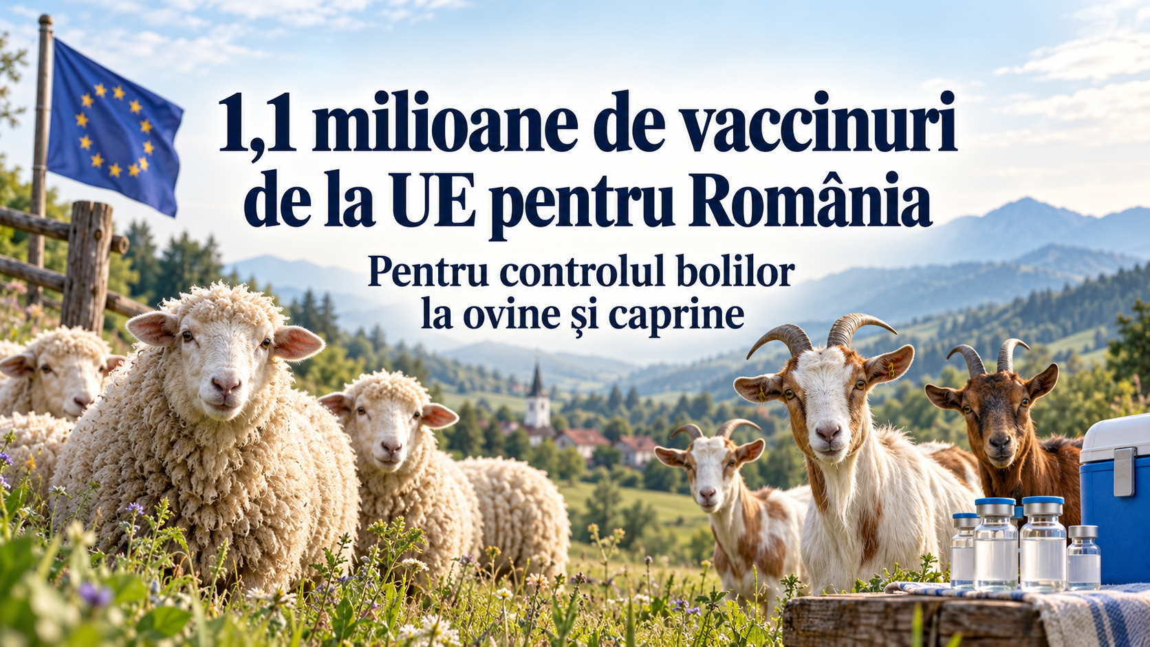 România primește 1,1 milioane de vaccinuri de la UE pentru controlul bolilor la ovine și capre