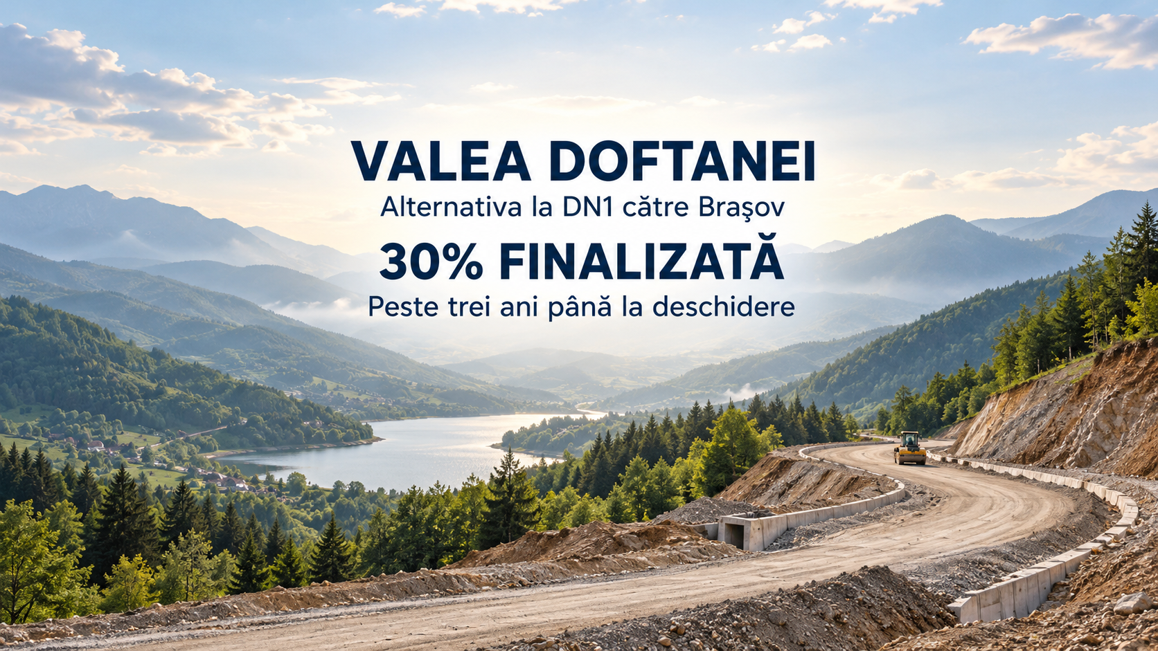 Valea Doftanei: noua cale de ocolire a DN1 către Brașov, 30% finalizată, peste trei ani până la deschidere