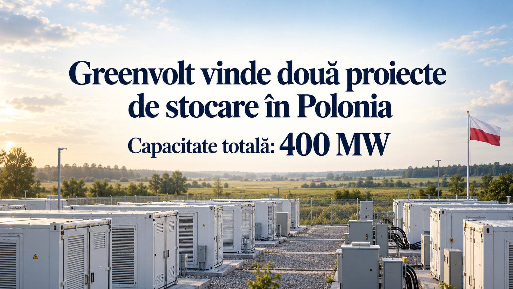 Greenvolt vinde două proiecte de stocare în baterii din Polonia, cu o capacitate combinată de 400 MW