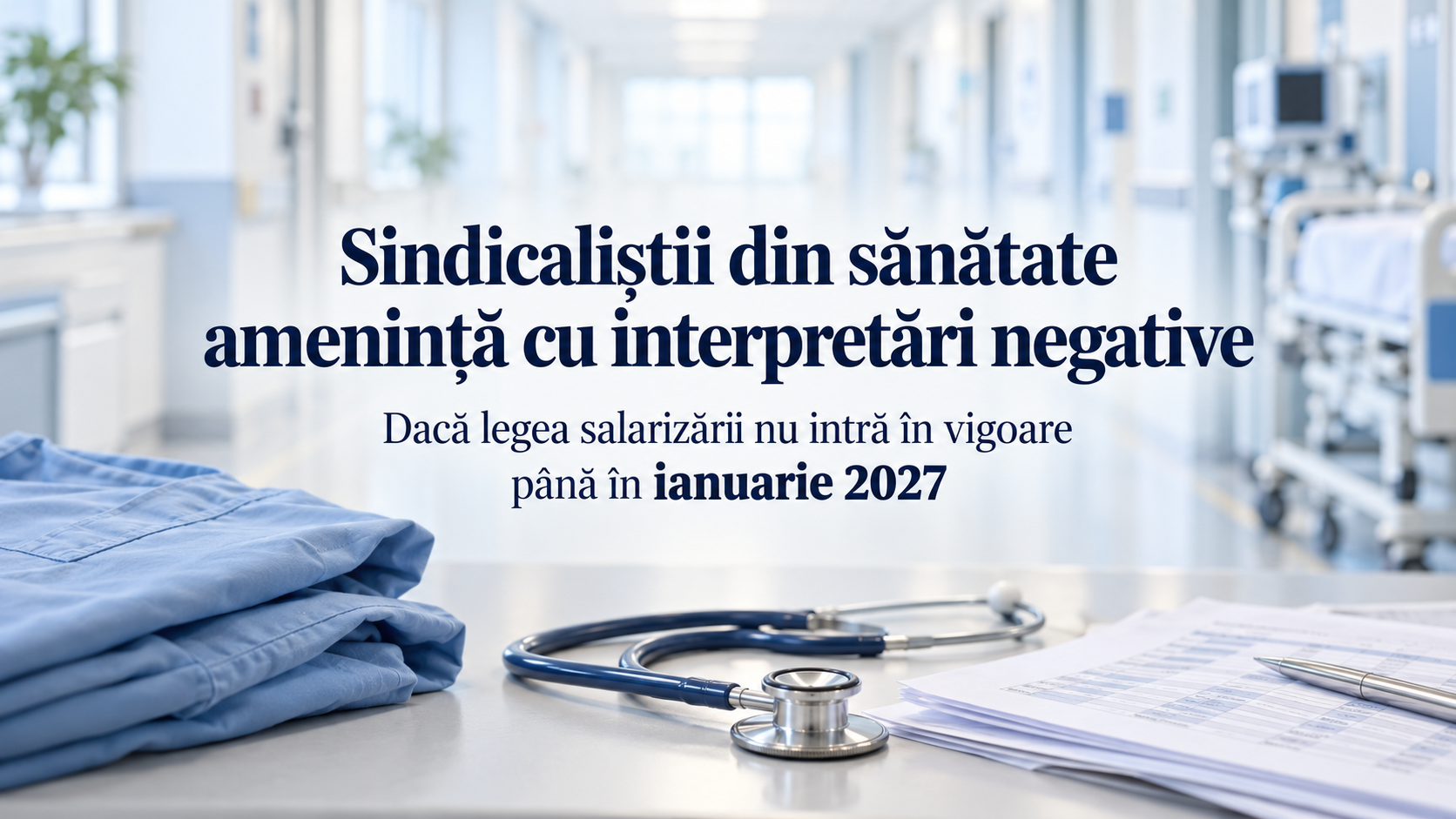 Sindicaliștii din sănătate amenință cu interpretări negative dacă legea salarizării nu intră în vigoare până în ianuarie 2027