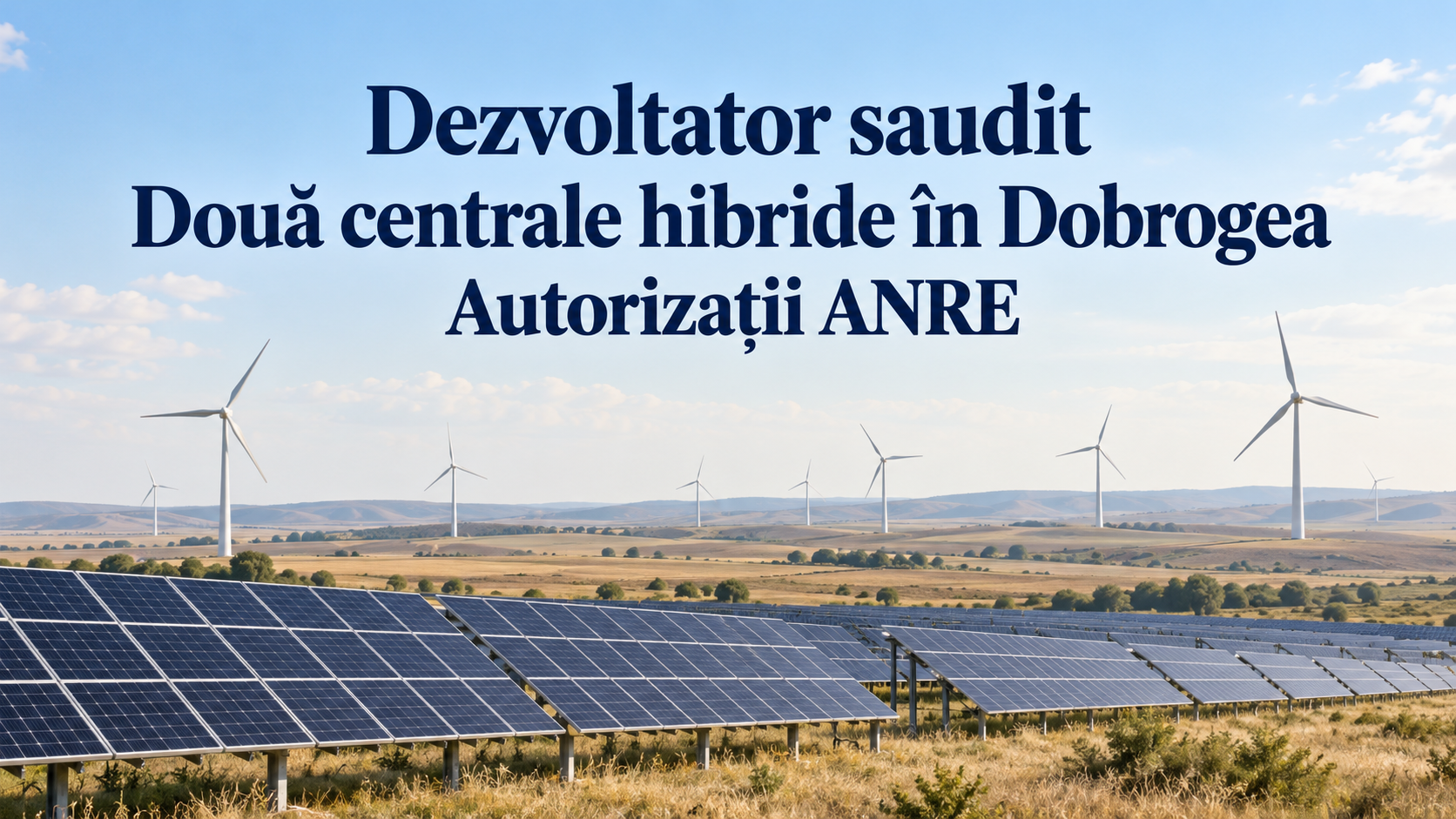 Dezvoltator saudit construiește două centrale hibride în Dobrogea cu autorizații ANRE