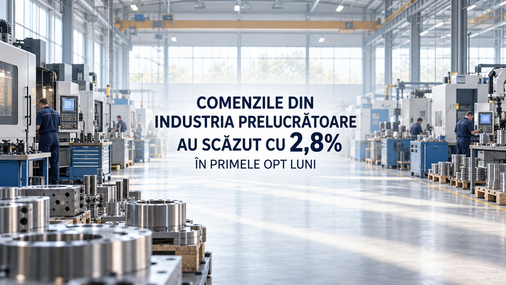 Comenzile din industria prelucrătoare au scăzut cu 2,8% în primele opt luni