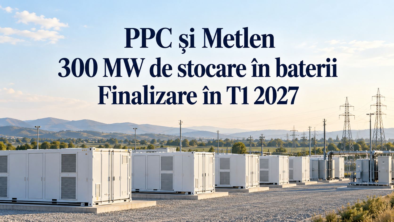 PPC și Metlen vor finalize 300 MW de stocare în baterii în T1 2027
