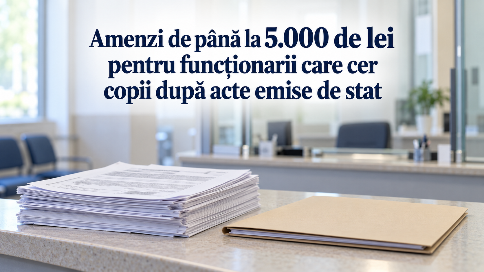 Amenzi până la 5.000 de lei pentru funcționarii care solicită copii după acte emise de stat