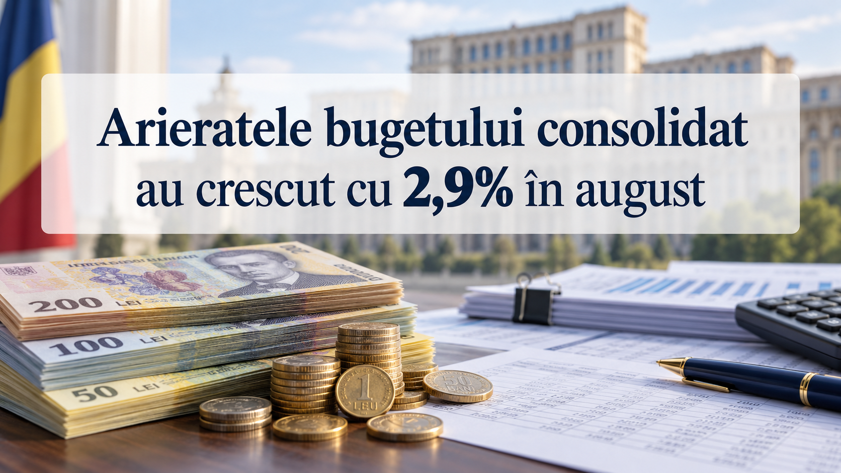 Arieratele bugetului consolidat au crescut cu 2,9% în august