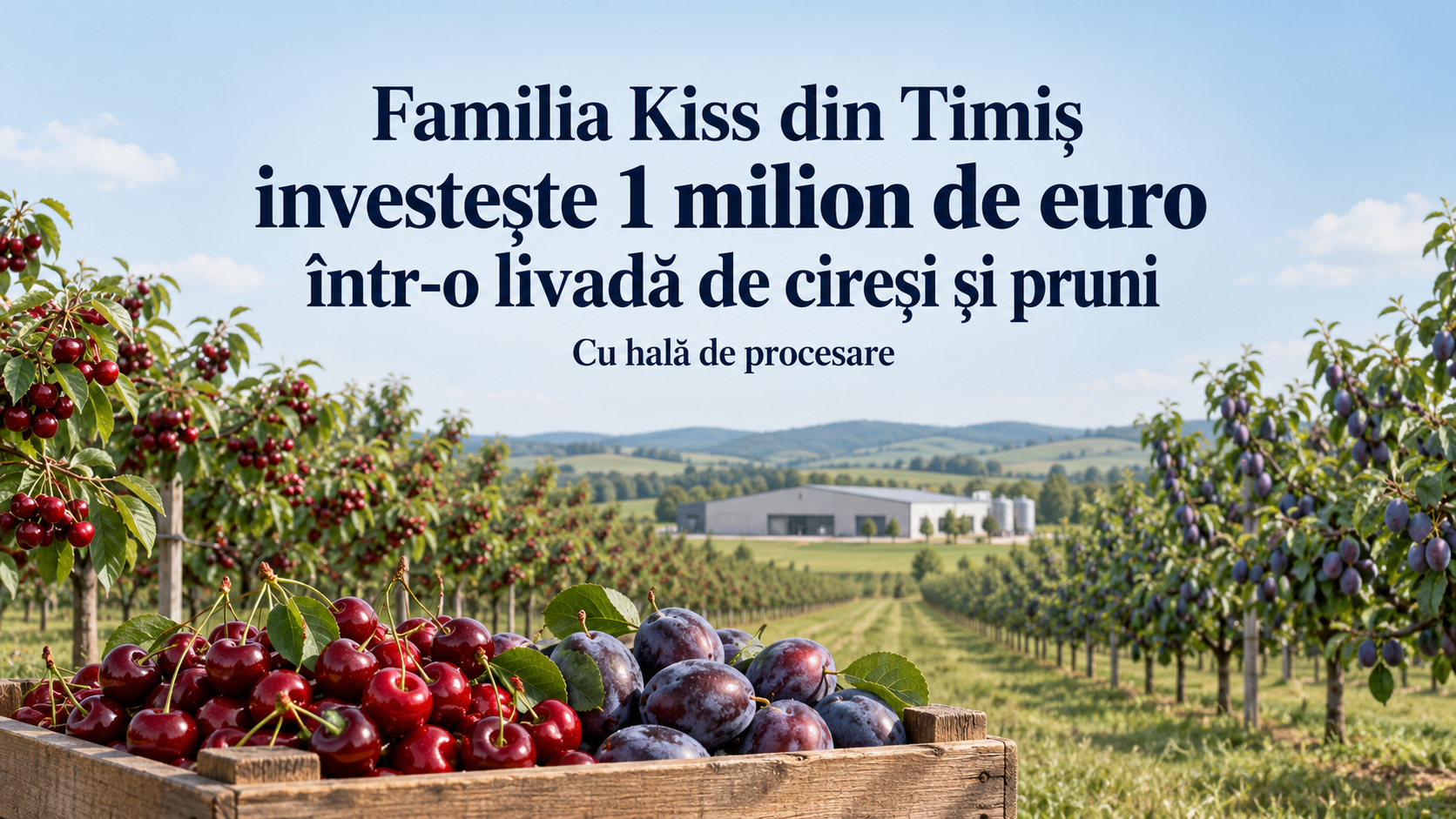 Familia Kiss din Timiș investește 1 milion de euro într-o livadă de cireși și pruni cu hală de procesare