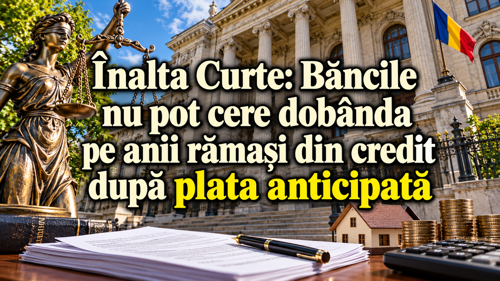 Înalta Curte: Băncile nu pot cere dobânda pe anii rămași din credit după plata anticipată