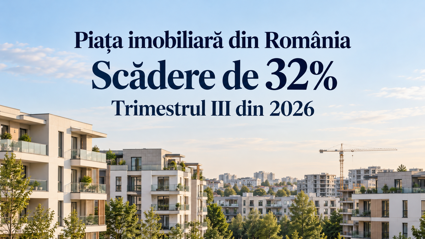Piața imobiliară din România s-a contractat cu 32% în trimestrul 3 din 2026