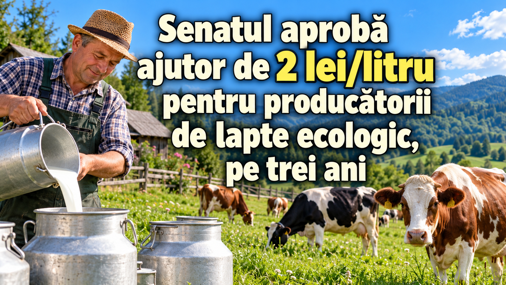 Senatul aprobă ajutor de 2 lei/litru pentru producătorii de lapte ecologic, pe trei ani